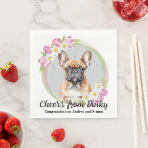 Trouwservetten met foto van Franse Bulldog Servet