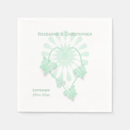 Trouwservetten Pepermunt Vlinders Hart Servet