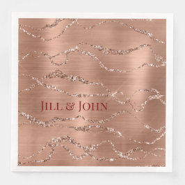 Trouwservetten Roze Goud Abstract Agaat Servet