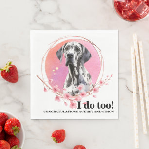 Trouwservetten voor Great Dane-honden met hondenfo Servet