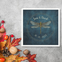 Trouwservies Vintage Teal Donkere Gotische Mystiek Servet