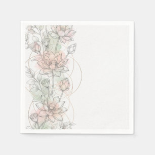 Trouwservietten met Blush Lotus Botanisch Design Servet