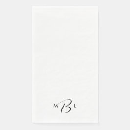 Trouwservietten met monogram en combinatieletterty servet