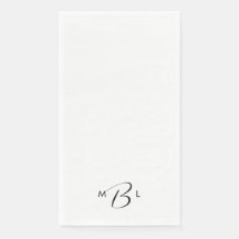 Trouwservietten met monogram in combinatieletterty