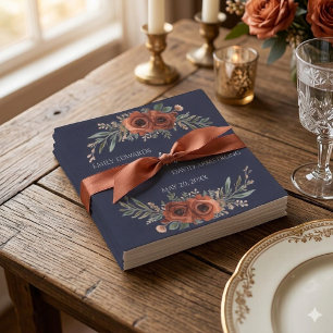 Trouwservietten Navy Terracotta Bloem Boho Servet