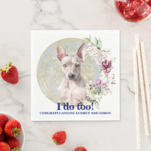 Trouwservietten voor American Hairless Terrier met Servet