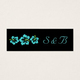 Trouwset - Tropisch - Hibiscus Blauw Mini Visitekaartjes