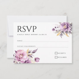 Trouwsierlijke lila bloemen RSVP