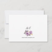 Trouwsierlijke lila bloemen RSVP (Achterkant)