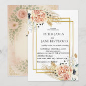 Trouwsjabloon eenvoudig  kaart (Voorkant / Achterkant)