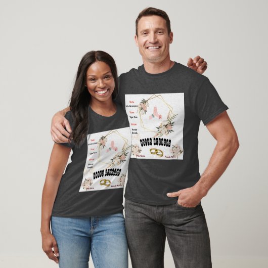 Trouwskoolstof Heather Kleur Koppel Tekst Afbeeldi T-shirt (Unisex)