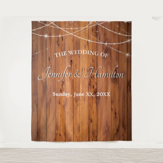 Trouwslingers van oud schuurhout rustieke country wandkleed (Voorkant)