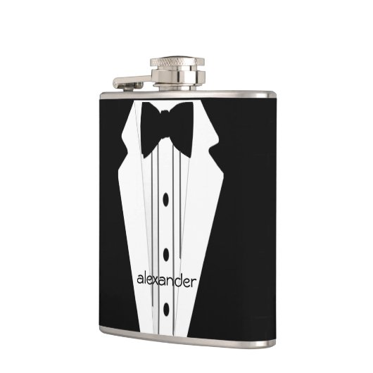 Trouwsmoking bruidegoms heupfles (Links)