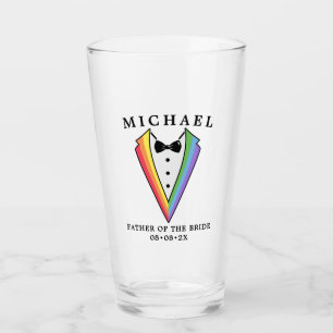 Trouwsmoking gay LGBTQ + vader van de bruid Glas