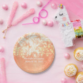 trouwsnaren lichten goud en perzikshimmer papieren bordje (Feest)