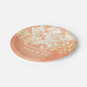 trouwsnaren lichten goud en perzikshimmer papieren bordje (Gekanteld)