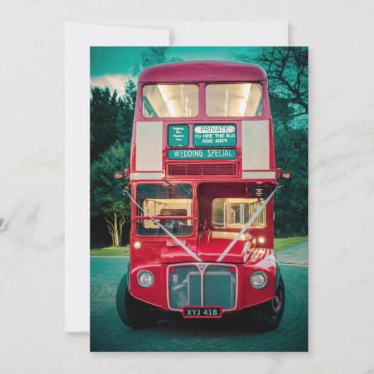Trouwspecial Londense Rode Bus Kaart (Voorkant)