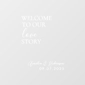 Trouwspiegelsticker – Welkom bij ons liefdesverhaa Raamsticker (Vel)