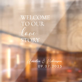 Trouwspiegelsticker – Welkom bij ons liefdesverhaa Raamsticker (Vel 2)