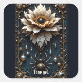 Trouwspin – Bewaker van de Maanbloem. Vierkante Sticker (Voorkant)
