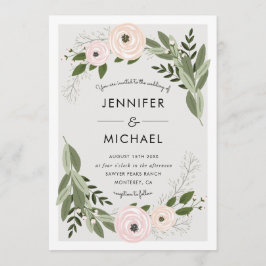 Trouwsprongetjes met bloemmotief - Trouwkaart Kaart