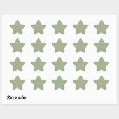 Trouwsticker in saliegroen ster sticker (Vel)