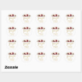 Trouwsticker met bloemen en monogram 'Grazie' Ronde Sticker (Vel)
