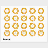 Trouwsticker met bloemen ronde sticker (Vel)
