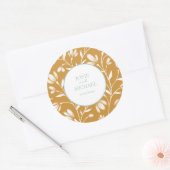 Trouwsticker met bloemen ronde sticker (Envelop)