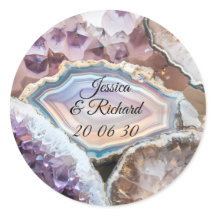 Trouwsticker met geodekristal op maat