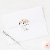 Trouwsticker met Roze Hortensia Bloemen Ronde Sticker (Envelop)