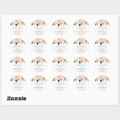 Trouwsticker met Roze Hortensia Bloemen Ronde Sticker (Vel)