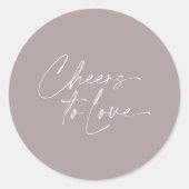 Trouwsticker 'Proost op de Liefde' Ronde Sticker (Voorkant)