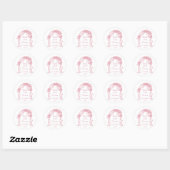 Trouwsticker Roze Blozen Ronde Sticker (Vel)