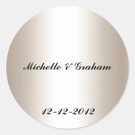 Trouwsticker zilver ronde sticker (Voorkant)