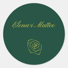 Trouwstickers Emerald Romance Ronde Sticker