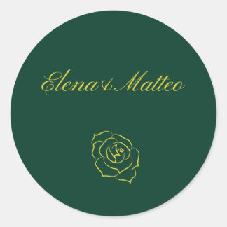 Trouwstickers Emerald Romance Ronde Sticker