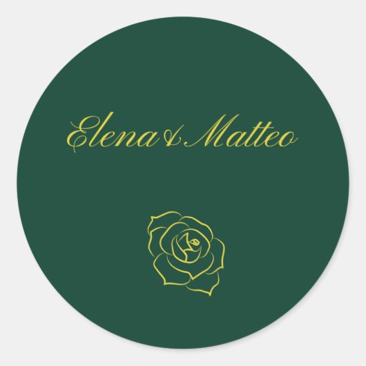 Trouwstickers Emerald Romance Ronde Sticker (Voorkant)
