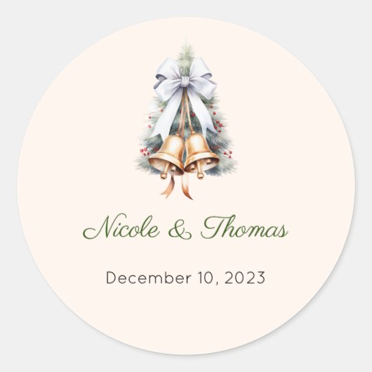 Trouwstickers, huwelijksetiketten, script, liefde ronde sticker (Voorkant)