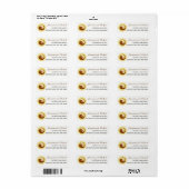 TROUWSTICKERS-LABELS. Gouden YinYang duiven. Etiket (Full Sheet)