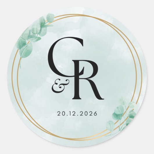Trouwstickers & -labels ronde sticker (Voorkant)