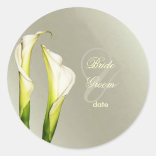 Trouwstickers met Calla Lillies Ronde Sticker