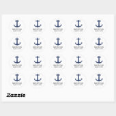 Trouwstickers met scheepsanker ronde sticker (Vel)