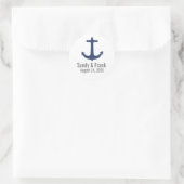 Trouwstickers met scheepsanker ronde sticker (Tas)
