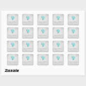 Trouwstickers met Teal Conch-schelp Vierkante Sticker (Vel)
