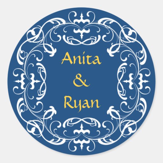 Trouwstickers - Romance Ronde Sticker (Voorkant)