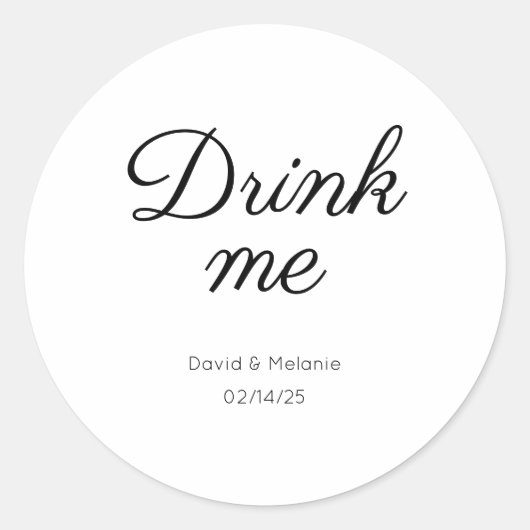 trouwstickers ronde sticker (Voorkant)