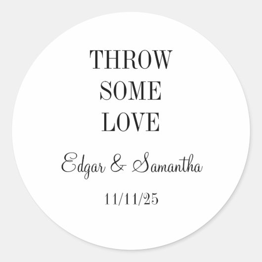 trouwstickers ronde sticker (Voorkant)