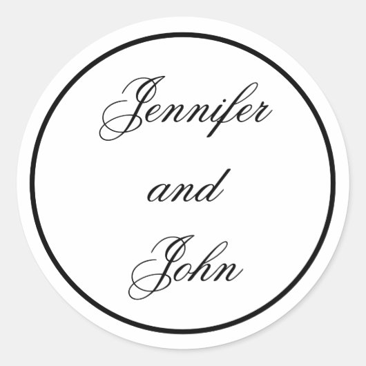 Trouwstickers, Ronde Trouwstickers Sticker (Voorkant)
