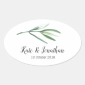 Trouwstickers voor gunsten ovale sticker (Voorkant)